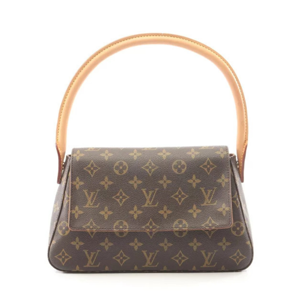 Louis Vuitton Looping Handbag Canvas Leather Monogram Brown